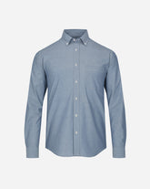 Camisa Popelina Manga Larga Azul Griséceo