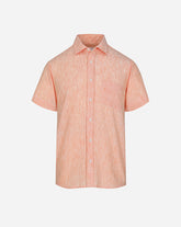 Camisa Sport Manga Corta Efecto Lino Naranja