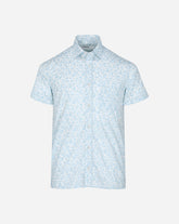 Camisa Sport Diseño Floreado Azul Claro