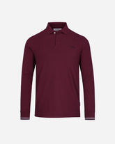 Polo Pique Liso Manga Larga Vino