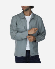 Chamarra De Lino Y Viscosa Gris