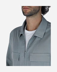 Chamarra De Lino Y Viscosa Gris