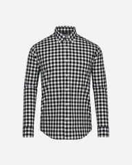 Camisa Casual  Oxford Cuadros Bicolor Negro