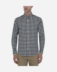 Camisa Casual  Oxford Cuadros Bicolor Negro