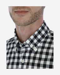 Camisa Casual  Oxford Cuadros Bicolor Negro