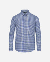 Camisa Casual Popelina Cuadros Azul