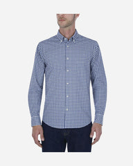 Camisa Casual Popelina Cuadros Azul