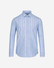 Camisa Casual Slub Barcode Azul Claro