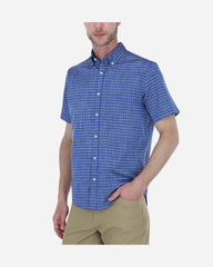 Camisa Casual Slub Graph Azul