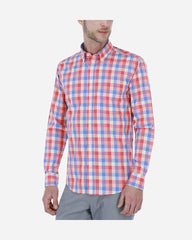 Camisa Casual Popelina Estilo Madras Rojo