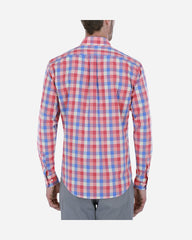 Camisa Casual Popelina Estilo Madras Rojo