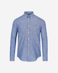 Camisa Casual Slub Azul