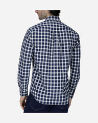 Camisa Casual Popelina Cuadros Marino