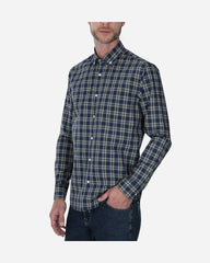 Camisa Casual Popelina Cuadros Marino