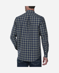 Camisa Casual Popelina Cuadros Marino