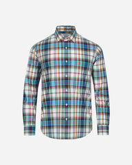 Camisa Casual Popelina Cuadros Rojo