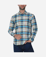 Camisa Casual Popelina Cuadros Rojo