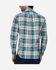 Camisa Casual Popelina Cuadros Rojo