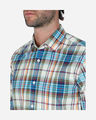 Camisa Casual Popelina Cuadros Rojo