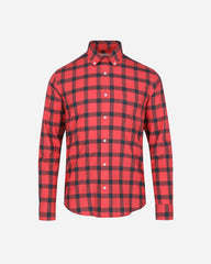 Camisa Casual Popelina Cuadros Rojo