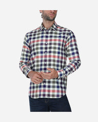 Camisa Sport Twill a Cuadros Marino
