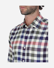 Camisa Sport Twill a Cuadros Marino