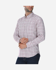 Camisa Sport Twill a Cuadros Vino