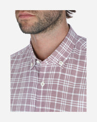 Camisa Sport Twill a Cuadros Vino