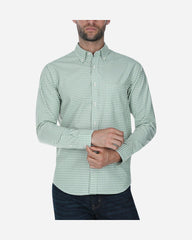 Camisa Sport Popelina a Cuadros Verde Claro