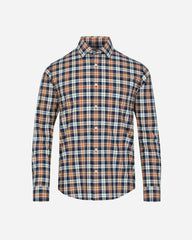 Camisa Sport Popelina a Cuadros Naranja