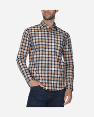 Camisa Sport Popelina a Cuadros Naranja