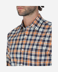 Camisa Sport Popelina a Cuadros Naranja