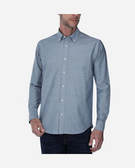 Camisa Popelina Manga Larga Azul Griséceo