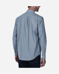 Camisa Popelina Manga Larga Azul Griséceo