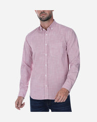 Camisa Sport Slub a Cuadros Rosa Medio