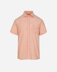 Camisa Sport Manga Corta Efecto Lino Naranja