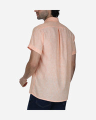 Camisa Sport Manga Corta Efecto Lino Naranja