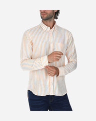 Camisa Sport Efecto Lino Naranja