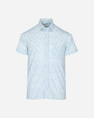 Camisa Sport Diseño Floreado Azul Claro