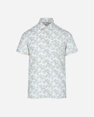 Camisa Slub Print Floreado Beige