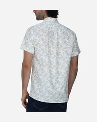 Camisa Slub Print Floreado Beige