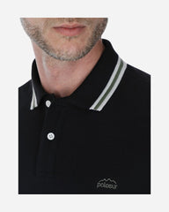 Polo Pique Liso Manga Corta Negro