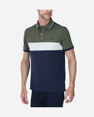 Polo Piqué con Contrastes Olivo