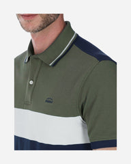 Polo Piqué con Contrastes Olivo