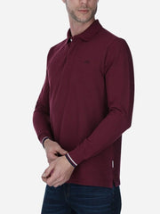 Polo Pique Liso Manga Larga Vino