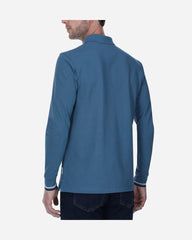 Polo Pique Liso Manga Larga Azul Grisaseo