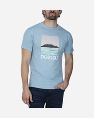 Playera T-shirt Tejido Jersey Azul Claro Print Frontal