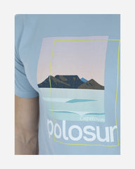 Playera T-shirt Tejido Jersey Azul Claro Print Frontal